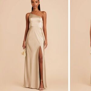 Birdy Grey Matte Champagne Gold One-Shoulder Dress